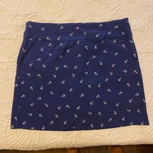 Navy skort with anchors